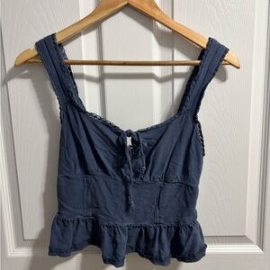 American Eagle Outfitters Dark Blue Camisole with Lace